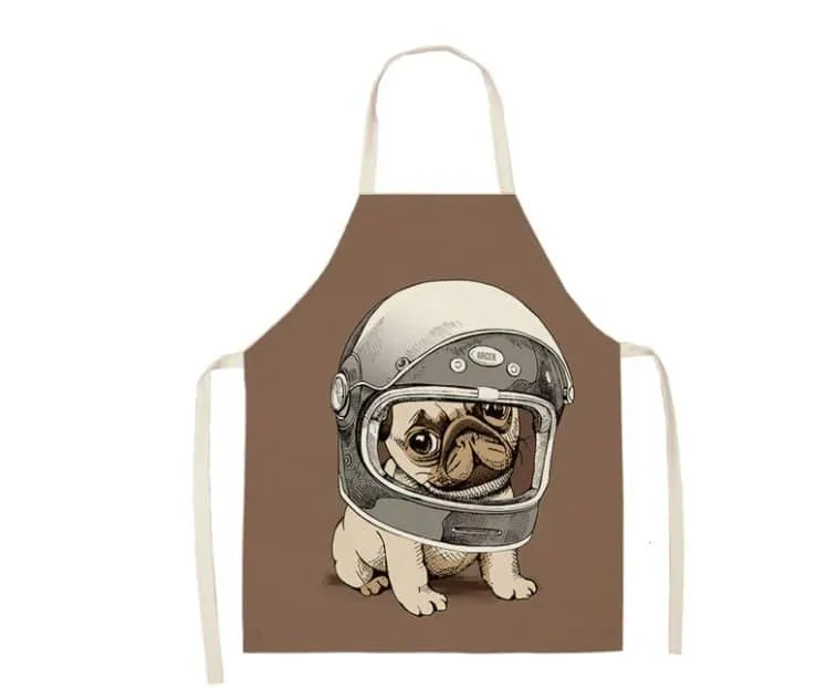 Funny Pug Print Apron