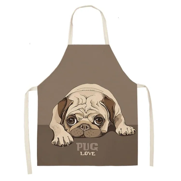 Funny Pug Print Apron