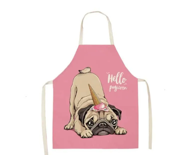 Funny Pug Print Apron