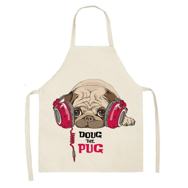 Funny Pug Print Apron