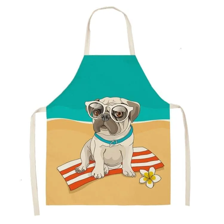 Funny Pug Print Apron