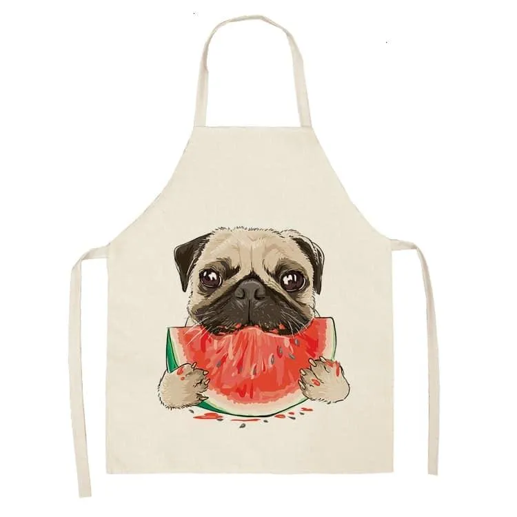 Funny Pug Print Apron