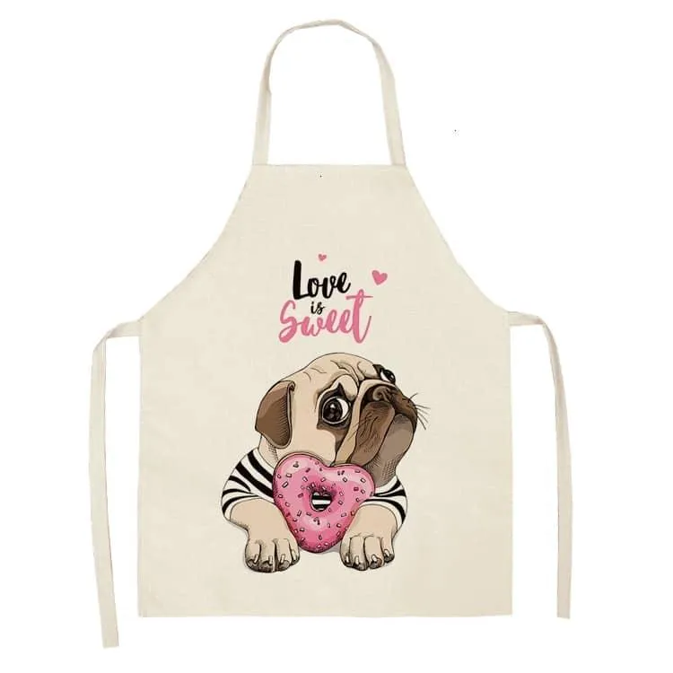 Funny Pug Print Apron