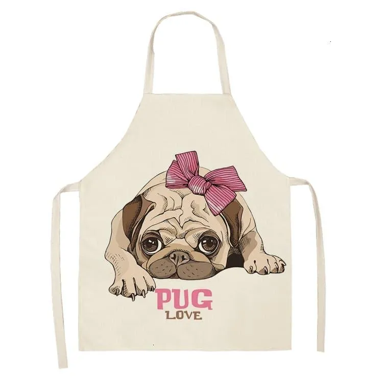 Funny Pug Print Apron