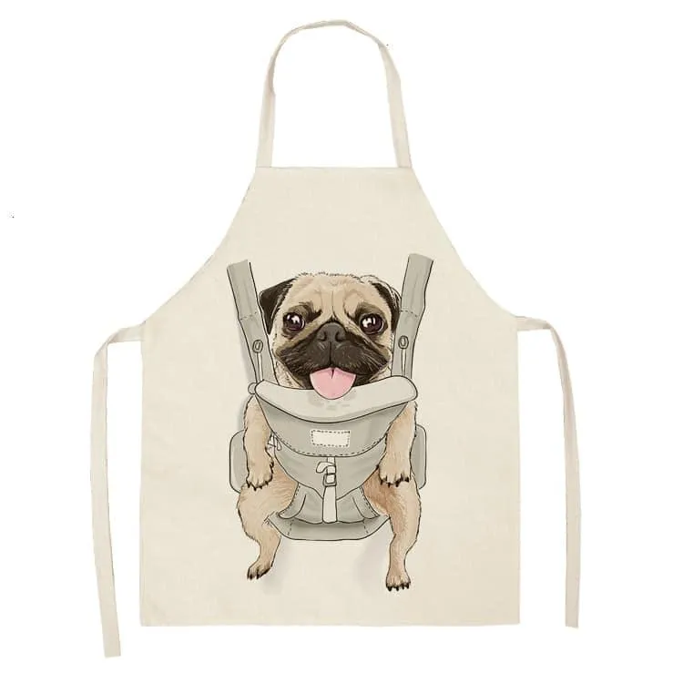 Funny Pug Print Apron