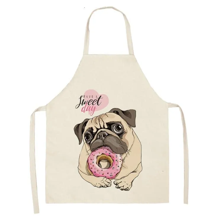 Funny Pug Print Apron