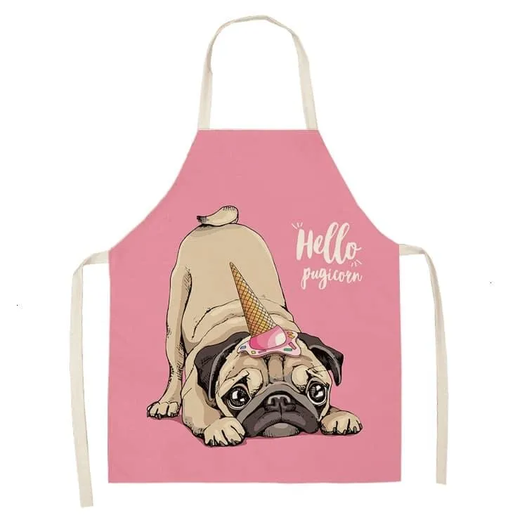 Funny Pug Print Apron