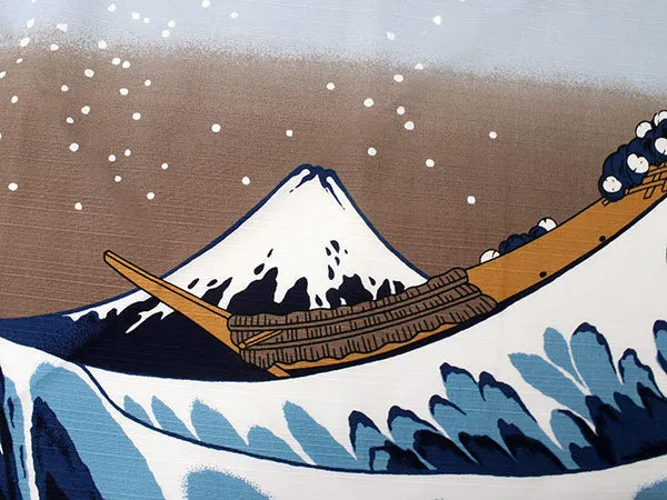 Furoshiki, Japanese Traditional Handkerchief Wrapping Cloth - Japanese Hokusai nami The Great Wave pattern