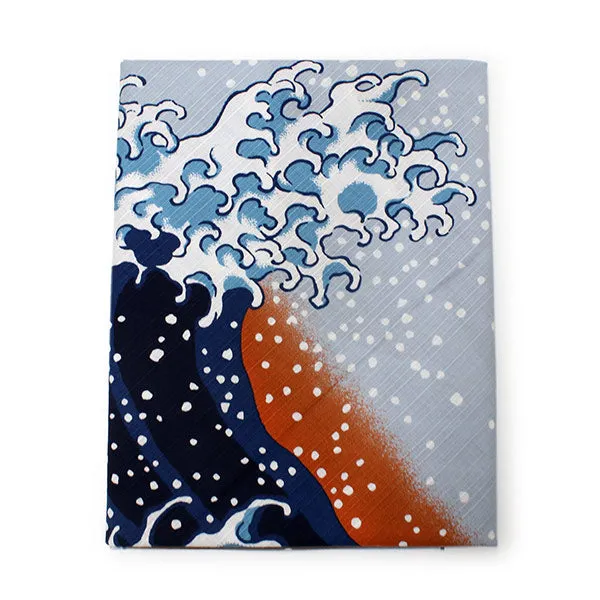 Furoshiki, Japanese Traditional Handkerchief Wrapping Cloth - Japanese Hokusai nami The Great Wave pattern