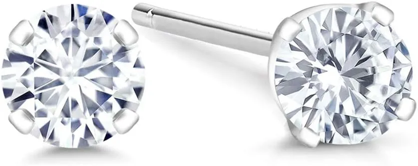 Gem Stone King IGI Certified 14K White Gold Lab Grown Diamond Stud Earrings For Women Men | 1/5 Cttw | E-F Color | VS1-VS2 Clarity