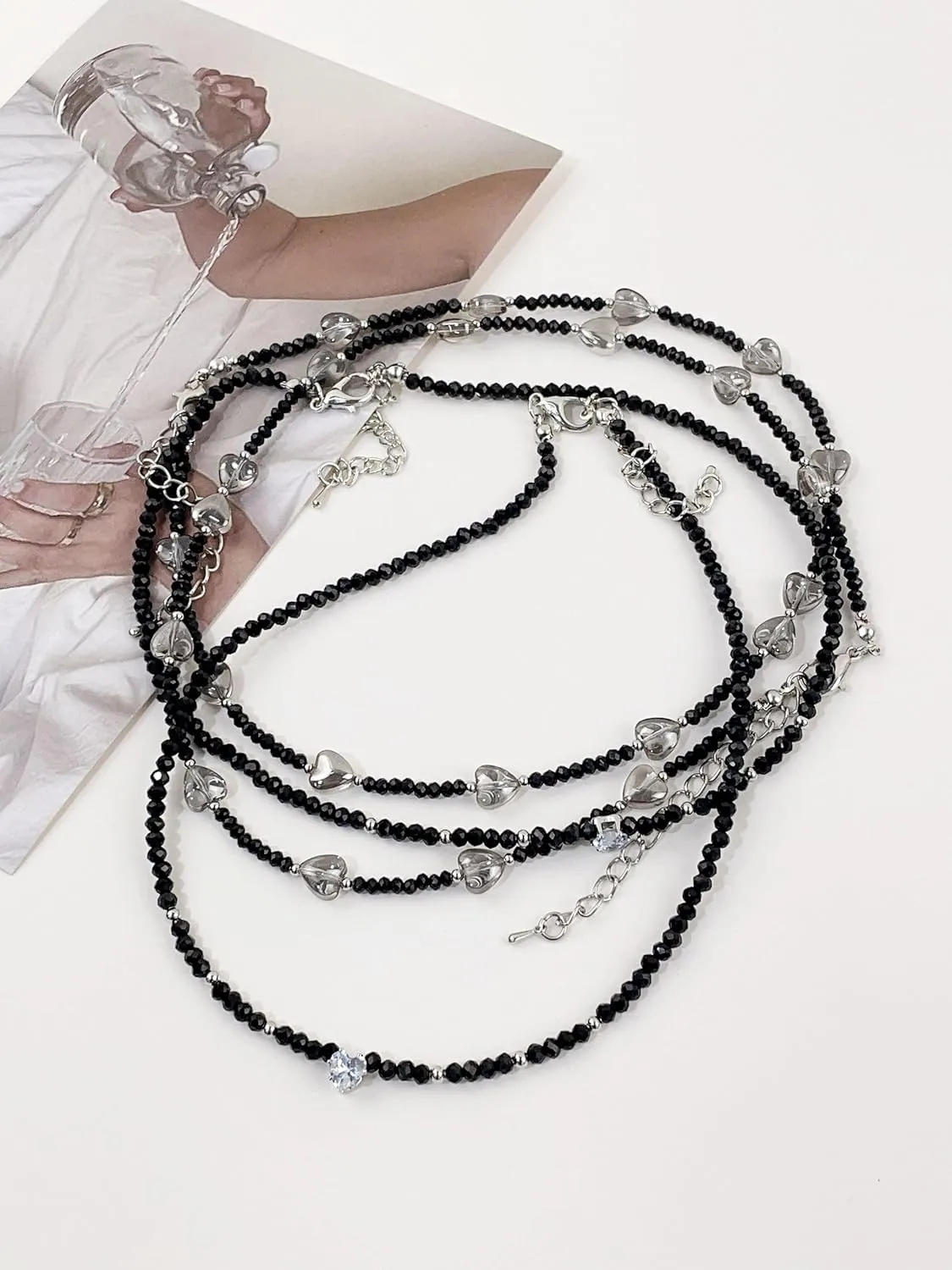 Girl Black Choker Heart Pendant Necklace Love Handmade Chain Jewelry Birthday Gift Valentine Gift for Her18inch