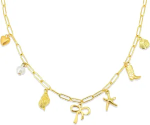 Gold Butterfly Necklace for Women, Dainty Color Cubic Zircon Stereo Butterfly Pendant Necklace