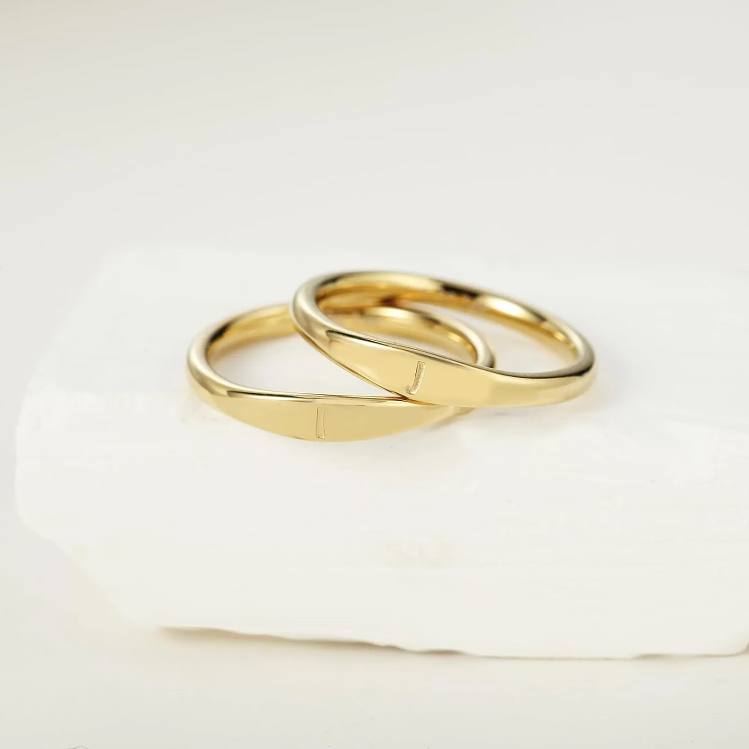 Gold Initial Rings for Women Non Tarnish Thumb Rings for Teen Girls 14K Gold plated for Women