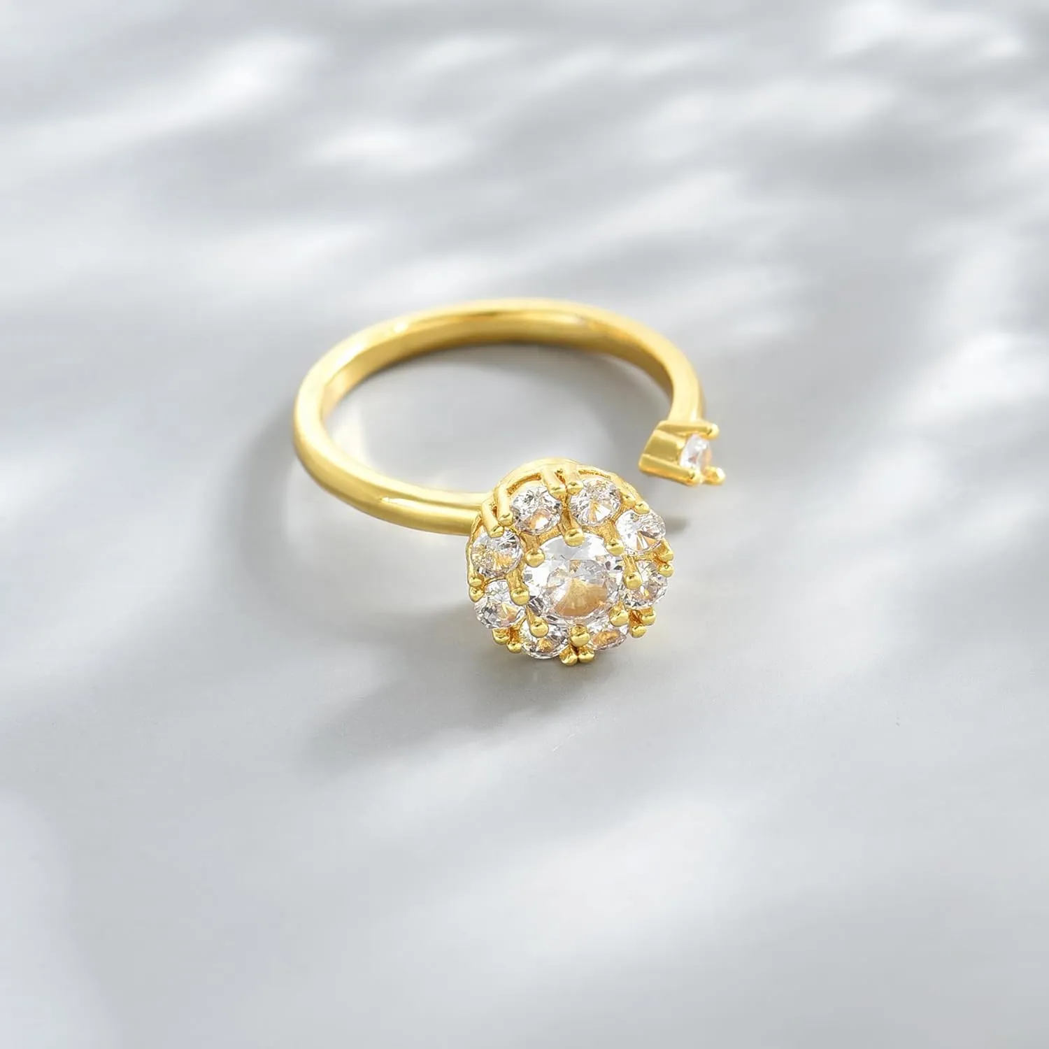 Gold Rings for Women Open Anti Anxiety Spinner Ring Adjustable Fidget Rings Evil Eye Flower Ring Jewelry