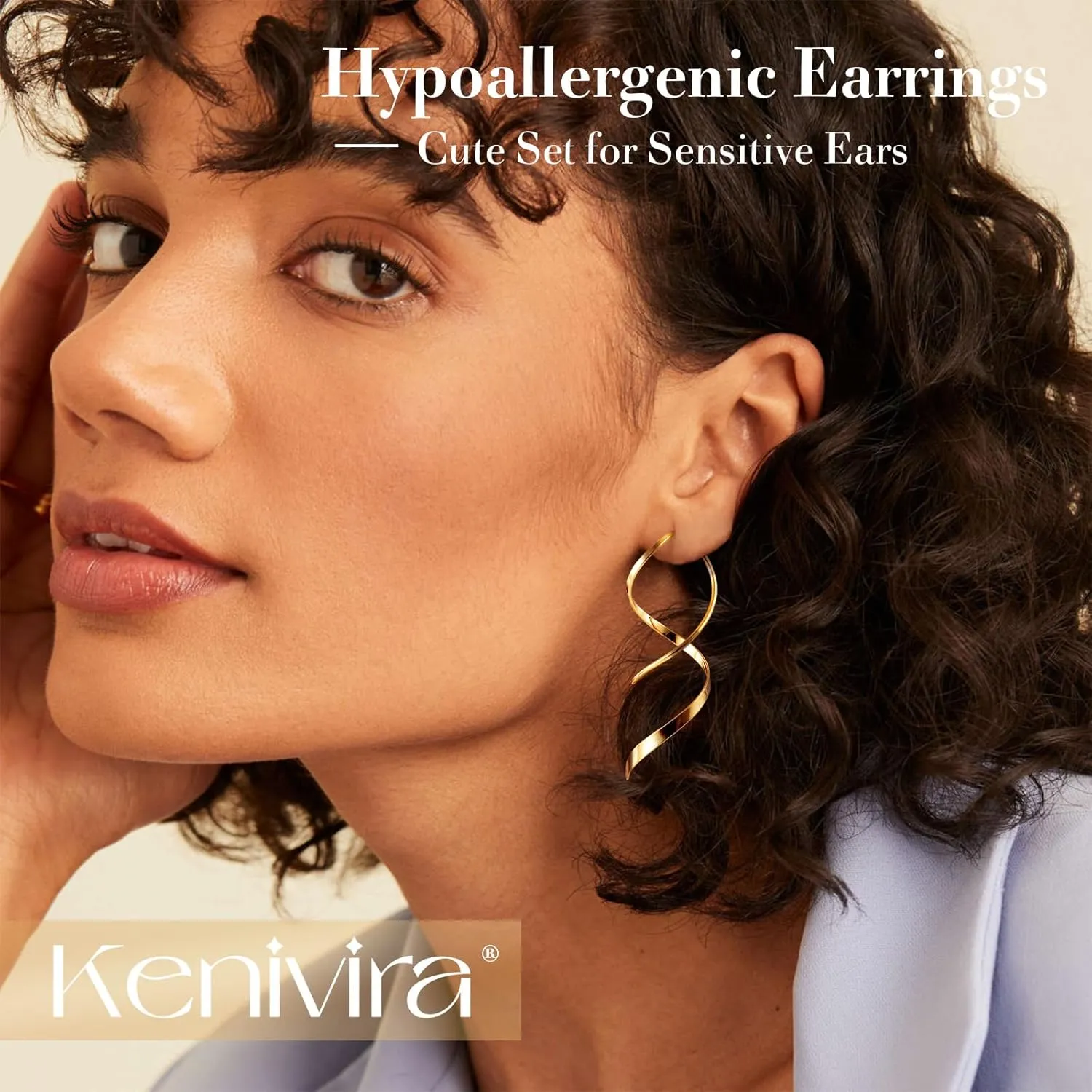 Gold/Silver Spiral Threader Earrings for Woman Trendy,18K Gold Plated/Silver Twisted Curved Dangle Drop Earrings Hypoallergenic, Long Pull Through Earrings Jewelry Gifts Non Tarnish