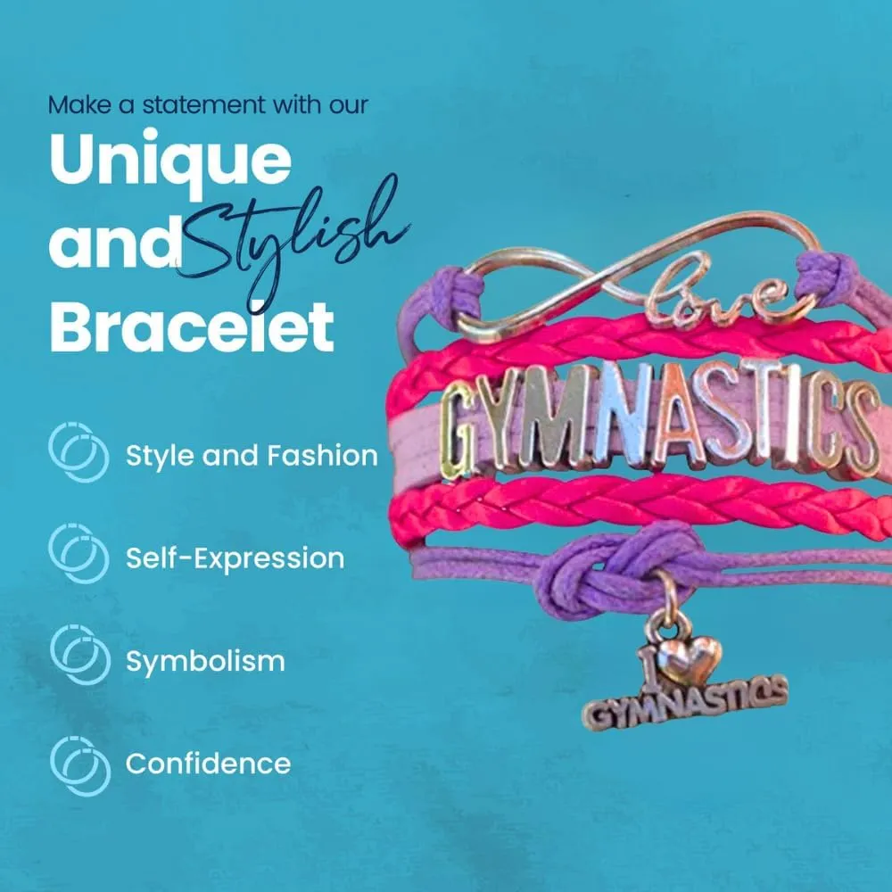 Gymnastics Bracelet, Gymnastics Jewelry, Infinity Love Charm Bracelet for Gymnasts