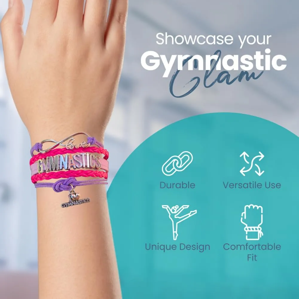 Gymnastics Bracelet, Gymnastics Jewelry, Infinity Love Charm Bracelet for Gymnasts