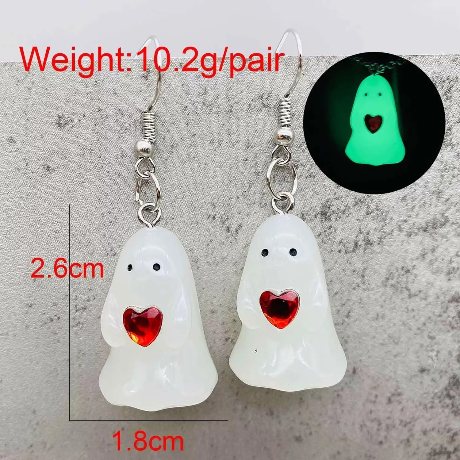 Halloween 3D Ghost Earrings Corn Earrings That Glows In The Night Spooky Charm for Women Gothic Halloween Party Holiday Accessories Costume Jewelry Gift