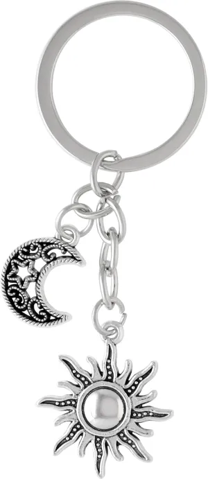 HAQUIL Moon Star Keychain, Key Ring Purse Handbag Backpack Charm, Car Ring Keyring Key Holder Jewelry