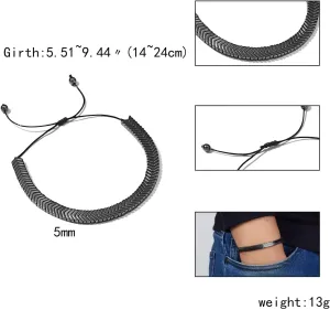 Healing Hematite Black Matte Beads Stretch Bracelet Geometric Love Heart Round Bead Yoga Chakra Meditation Relax Anxiety Adjustable Bracelets Jewelry Gift for Women Men