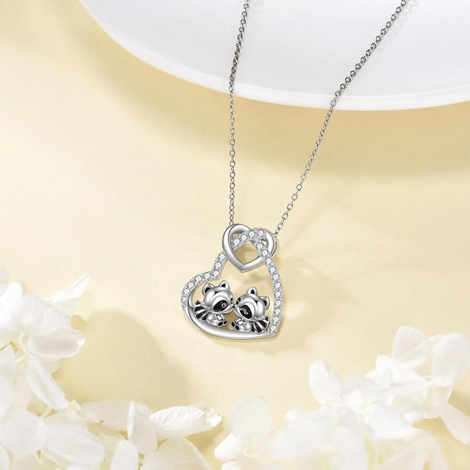 Heart Necklace 925 Sterling Silver Flower And Animal Pendant Jewelry Gifts for Women