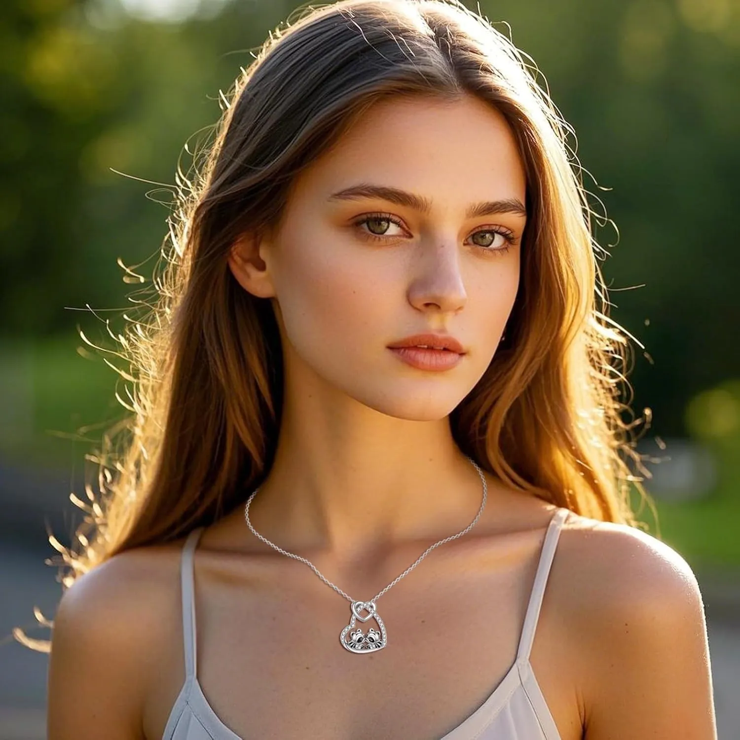 Heart Necklace 925 Sterling Silver Flower And Animal Pendant Jewelry Gifts for Women