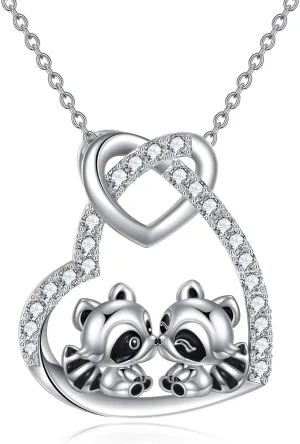 Heart Necklace 925 Sterling Silver Flower And Animal Pendant Jewelry Gifts for Women