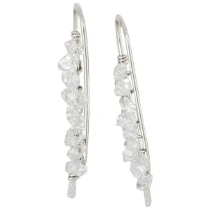 Herkimer Diamond Ear Climbers in Solid Sterling Silver; Handmade by Lotus Stone Jewelry (sterling-silver)