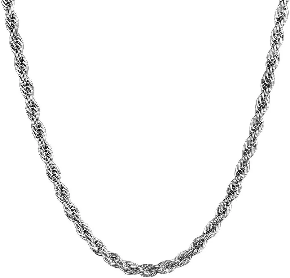 HolyFast Twist Chain Necklace - Stainless Steel Rope Jewelry for Men & Women