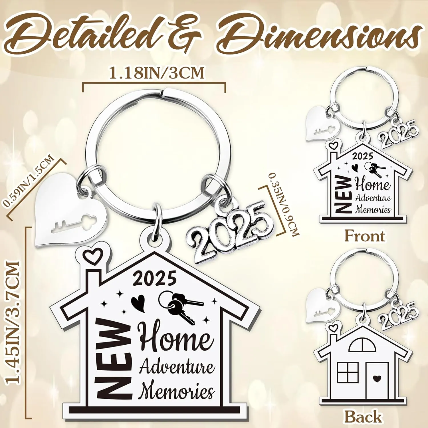 Housewarming Gifts New Home Keychain - 2025 New Adventure Keychains First Home Present for Men Women