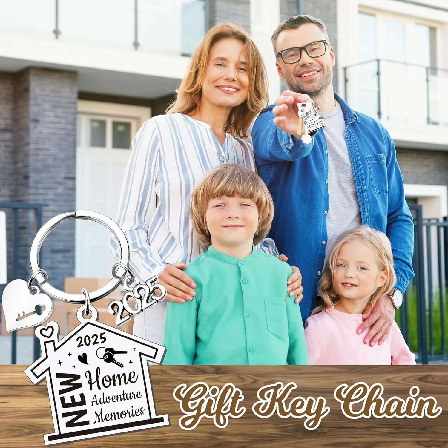Housewarming Gifts New Home Keychain - 2025 New Adventure Keychains First Home Present for Men Women