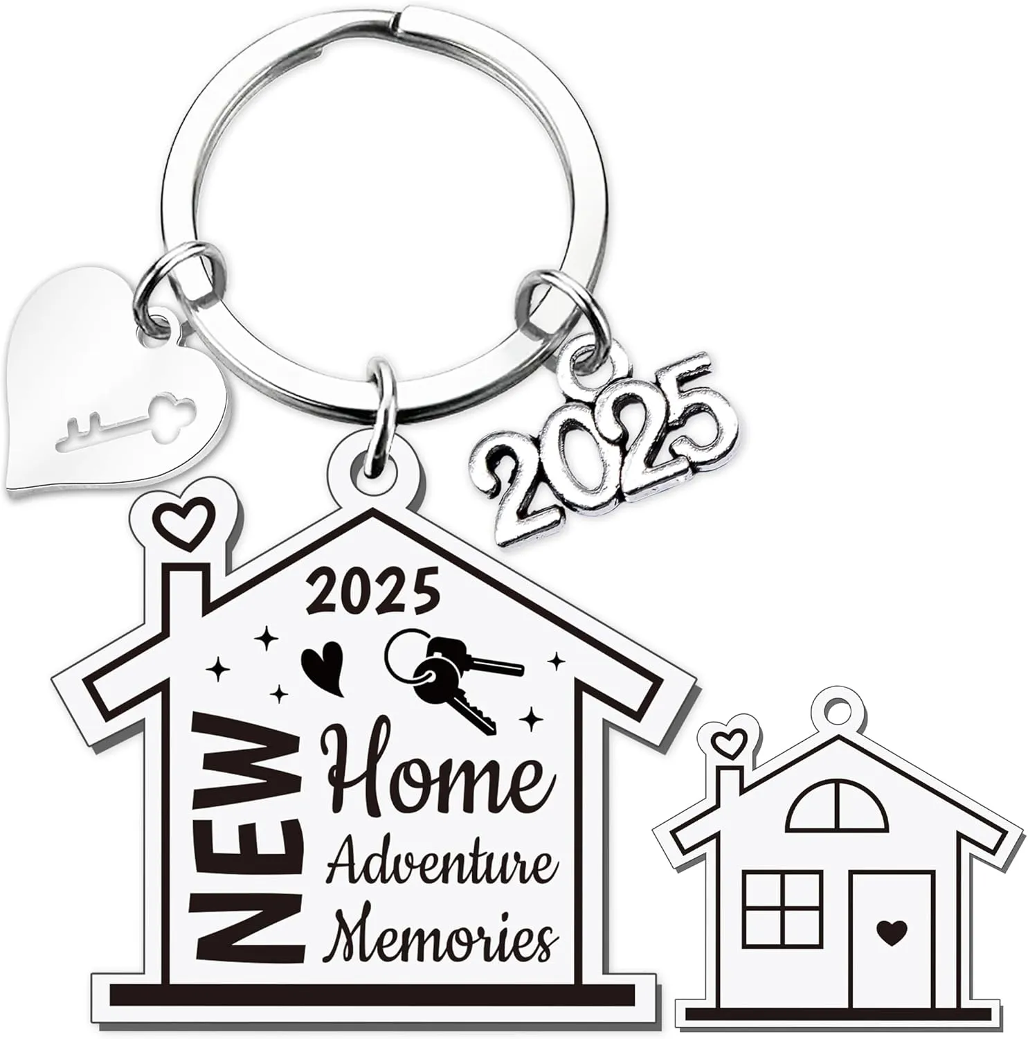 Housewarming Gifts New Home Keychain - 2025 New Adventure Keychains First Home Present for Men Women