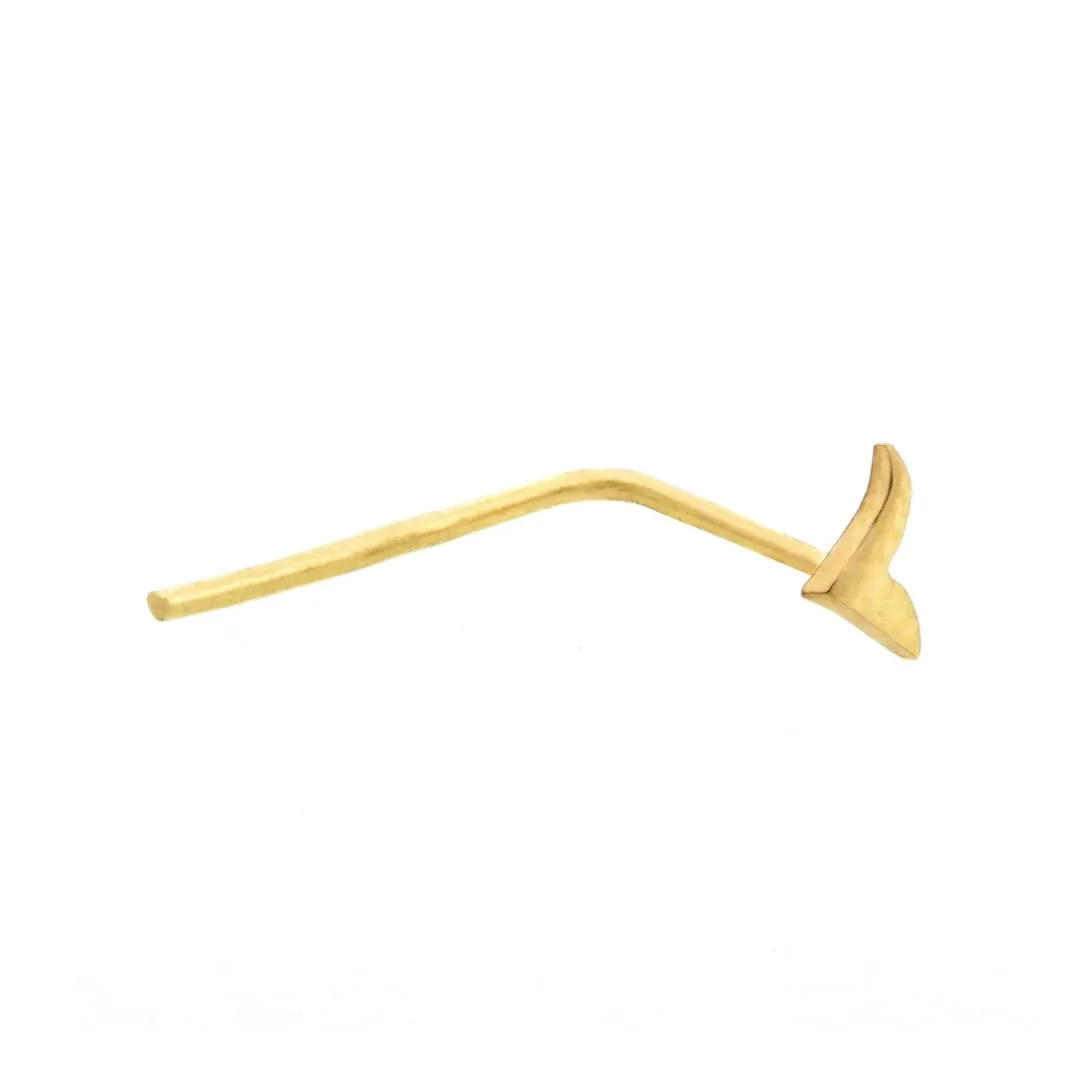 Indian Nose Stud, Gold Plated Bird Nose Ring Piercing, Fits also Tragus, Cartilage, Helix Earring, 20g, Handmade Piercing Jewelry