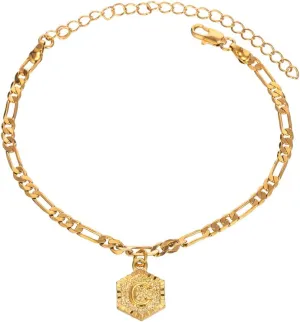 Initial Ankle Bracelets for Women Men, 18K Gold Silver Figaro Cuban Link Anklet Bracelet for Women Teen Girls, Custom Name Gold Anklet with Initials