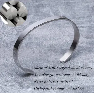 Inspirational Bracelet Bangle Cuff Motivational Encouragement Friendship Best Friend Bracelet Mantra Quote Stainless Steel Jewelry