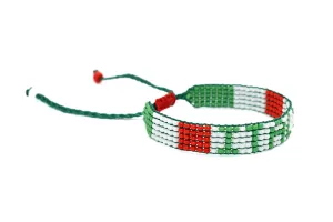 Italy Flag Bracelet - Adjustable Green, White & Red Jewerly for Men - Cultural Heritage Bracelet - Italian Pride Bracelet - Italy Meaningful Gift & Souvenir - Premium Czech Beads