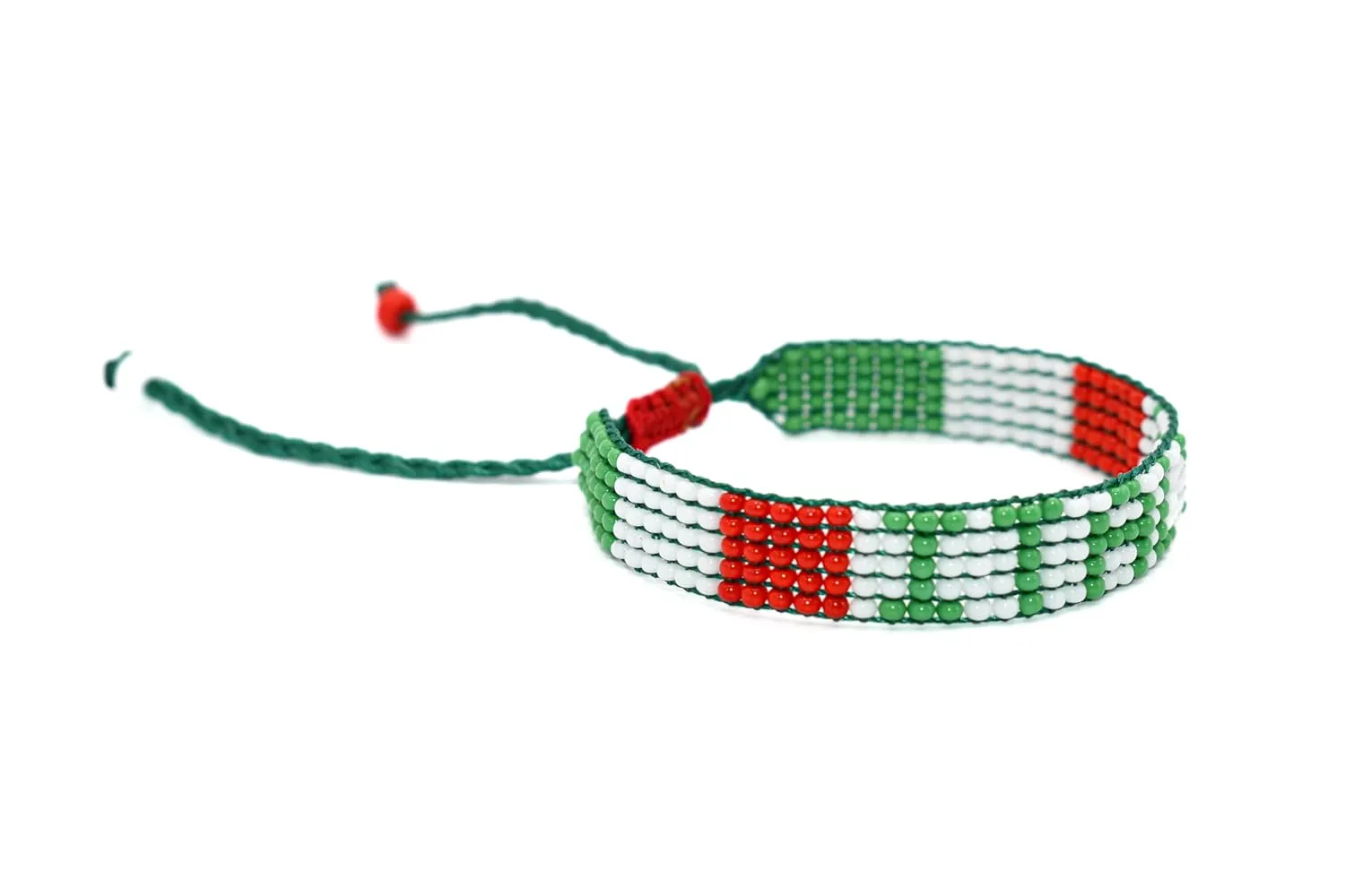 Italy Flag Bracelet - Adjustable Green, White & Red Jewerly for Men - Cultural Heritage Bracelet - Italian Pride Bracelet - Italy Meaningful Gift & Souvenir - Premium Czech Beads
