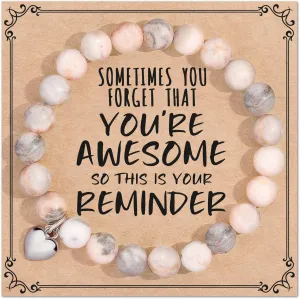 jewelrycard Gifts for Women Teen Girls, Sometimes You Forget You're Awesome Bracelets, Birthday Graduation Gifts for Her, Daughter, Mom, Sister, Friends