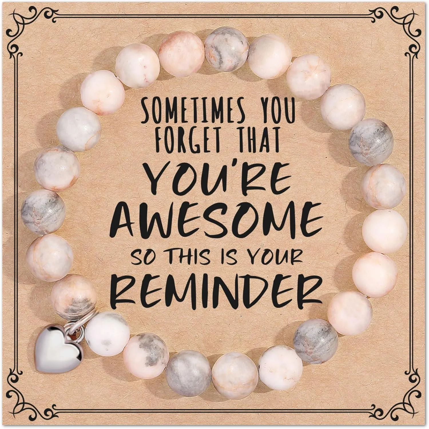 jewelrycard Gifts for Women Teen Girls, Sometimes You Forget You're Awesome Bracelets, Birthday Graduation Gifts for Her, Daughter, Mom, Sister, Friends