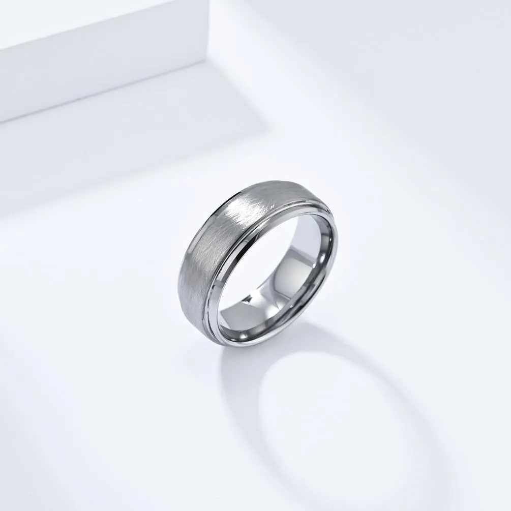 Judaism Hebrew Religious Rings Brushed Tungsten Carbide Black/Silver/Gold Plated Ring Statement Band Rings for Men Free Engraved Promise Ring High Polish, Size 7 to 13