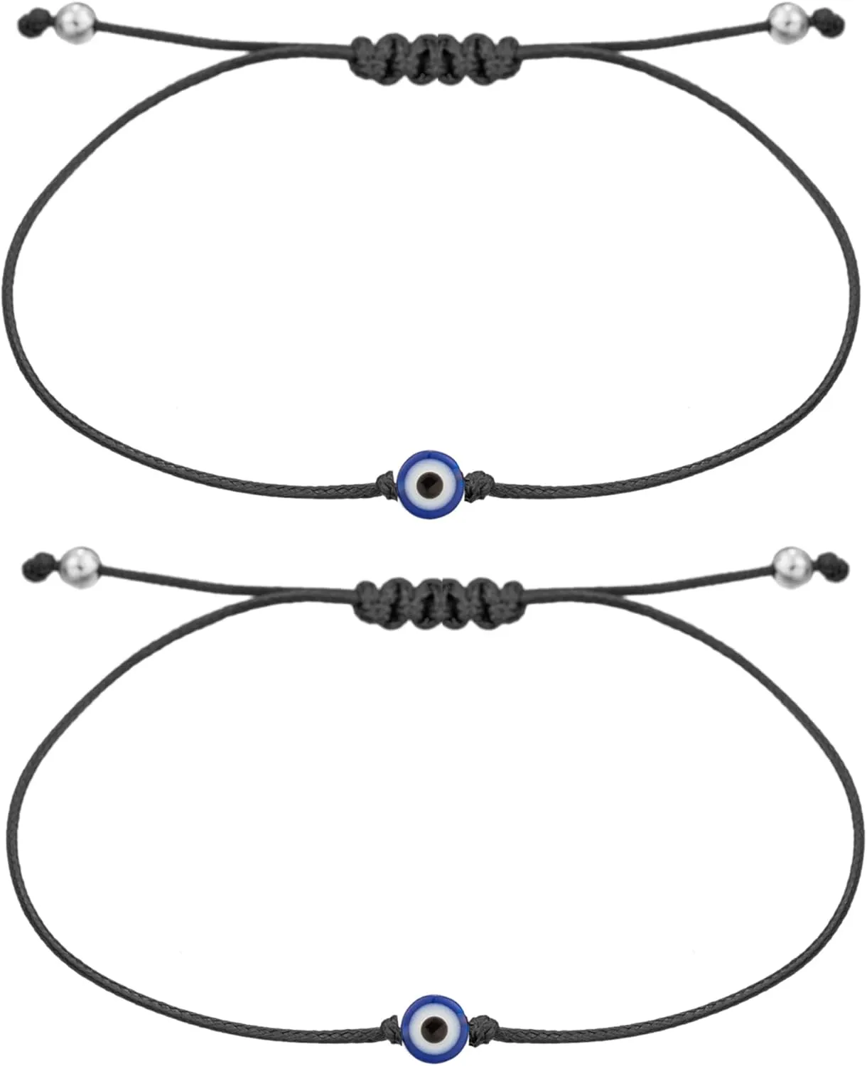 kelistom Evil Eye Anklet for Women Men Handmade Wax Rope Star Charm Ankle Bracelets for Women Men Minimalist Jewelry Adjustable