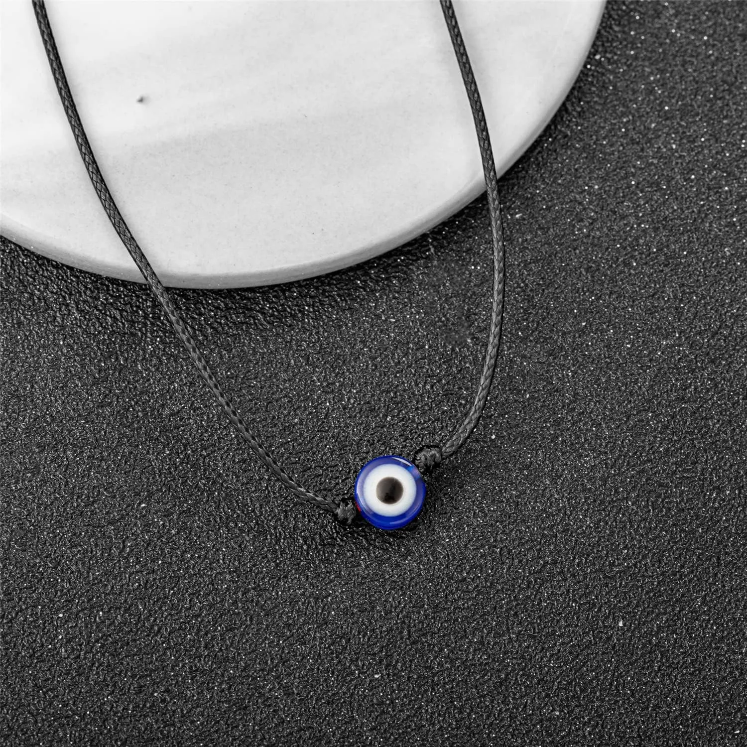 kelistom Evil Eye Anklet for Women Men Handmade Wax Rope Star Charm Ankle Bracelets for Women Men Minimalist Jewelry Adjustable