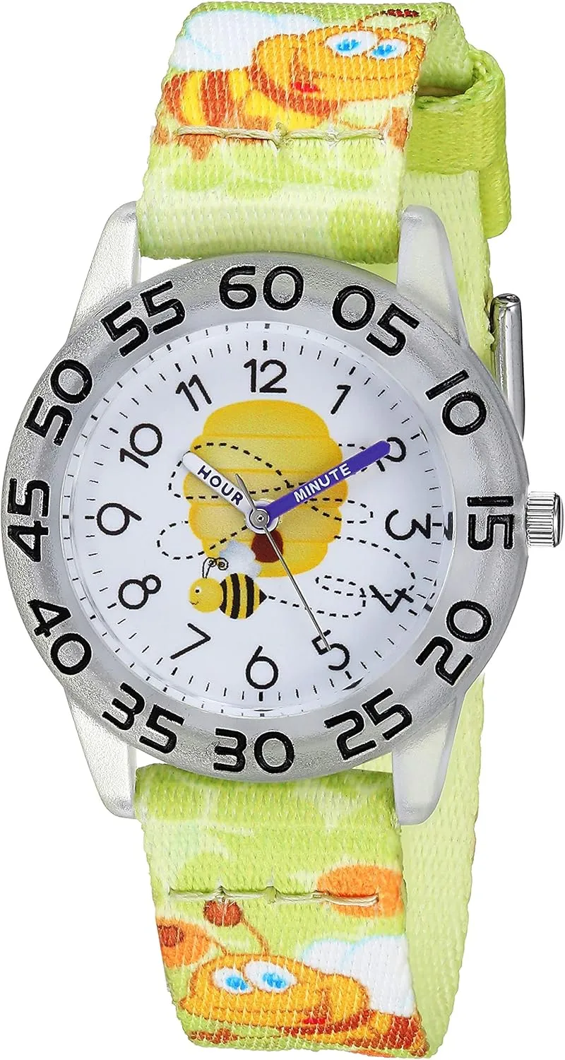 Kids' Plastic Time Teacher Analog Quartz Nylon Strap Watch