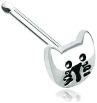 Kitty Cat Face Nose Stud Ring