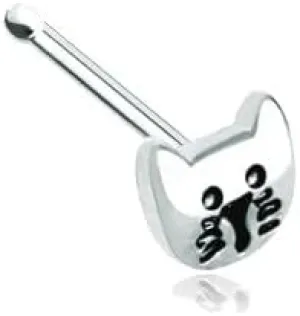 Kitty Cat Face Nose Stud Ring