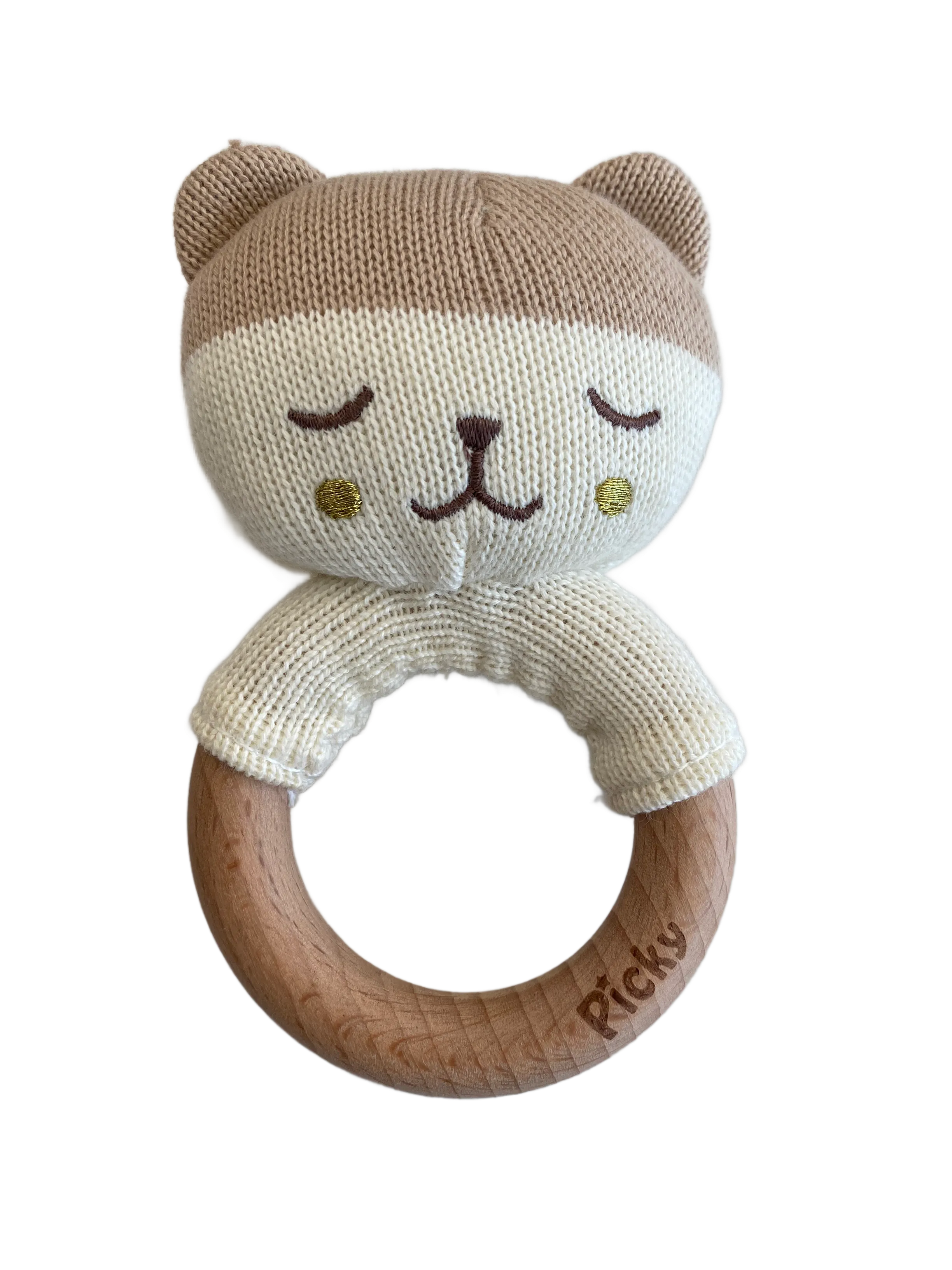 Knitted Rattle | Beige Teddy | Picky Baby