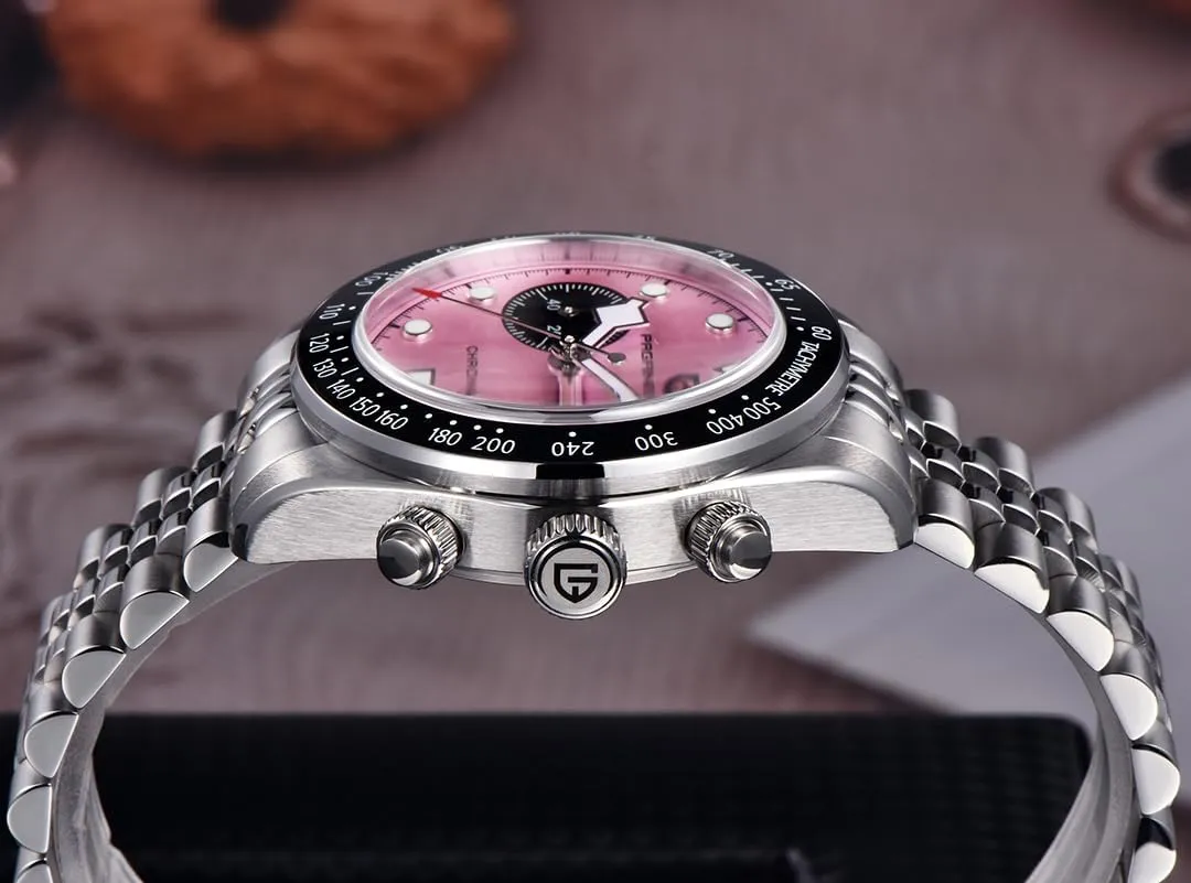 LACZ DENTON Pagani Design 1718 Panda Dial Men's Chronograph Watches Japan VK64 Movement Stianless Steel 100M Waterproof Men Fashion Casual Watch