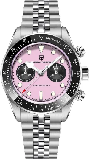 LACZ DENTON Pagani Design 1718 Panda Dial Men's Chronograph Watches Japan VK64 Movement Stianless Steel 100M Waterproof Men Fashion Casual Watch