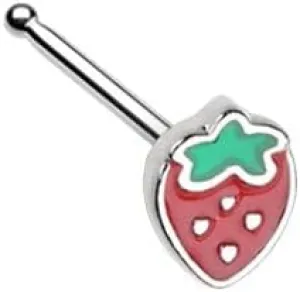 Leafy Strawberry Nose Stud Ring
