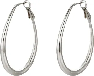 Lightweight Oval Hoop Earrings for Women - 14K Gold Plated, Rose Gold Plated and Sterling Silver Plated Large Oblong Hoop Earrings for Women Statement Jewelry Gift